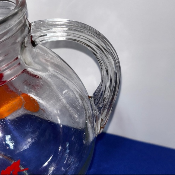Anchor Hocking Vintage Glass Pitcher Fruit Tilted Ball Design Small Juice Orange - Picture 6 of 8